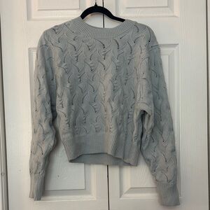 Chelsea & Theodore Baby Blue Textured Wool Blend Sweater